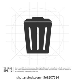 Delete icon with trash bin 