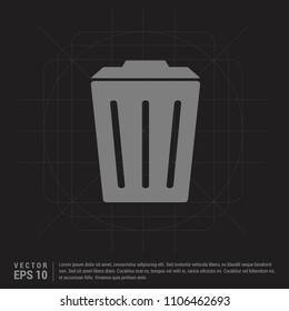Delete icon with trash bin - Black Creative Background