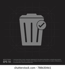 Delete icon with trash bin - Black Creative Background