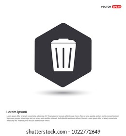 Delete icon with trash bin Hexa White Background icon template