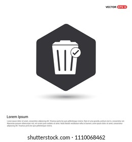 Delete icon with trash bin Hexa White Background icon template - Free vector icon