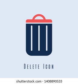 Delete icon, trash can, bin, garbage sign