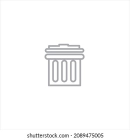 Delete Icon Trashcan icon dustbin  icon basket in gray stroke color