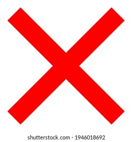 Delete icon in trendy red color style design. Vector illustration isolated on white background.
