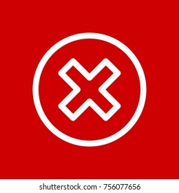 Delete Icon Vector Fat Design Editable Stroke. 512x512 Pixel Perfect.