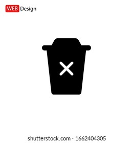 Delete icon vector, Garbage sign