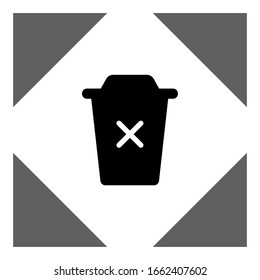 Delete icon vector, Garbage sign