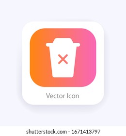 Delete icon vector, Garbage sign