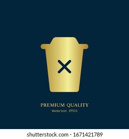 Delete icon vector, Garbage sign