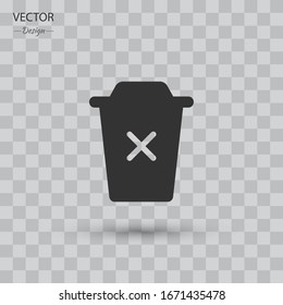 Delete icon vector, Garbage sign