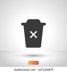 Delete icon vector, Garbage sign