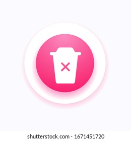 Delete icon vector, Garbage sign