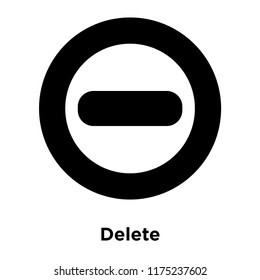 Delete icon vector isolated on white background, logo concept of Delete sign on transparent background, filled black symbol