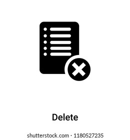 Delete icon vector isolated on white background, logo concept of Delete sign on transparent background, filled black symbol