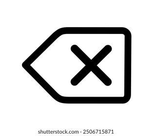 delete icon vector on white background. backspace icon