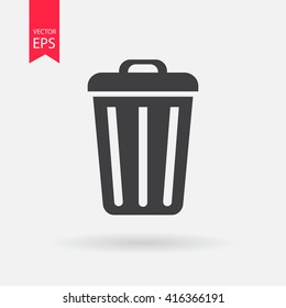 Delete icon vector, Trash can, bin, Garbage sign isolated on white background. Trendy Flat style for graphic design, Web site, UI. EPS10