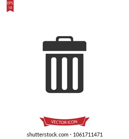 Delete icon vector.Trash can. Garbage sign isolated on white background.