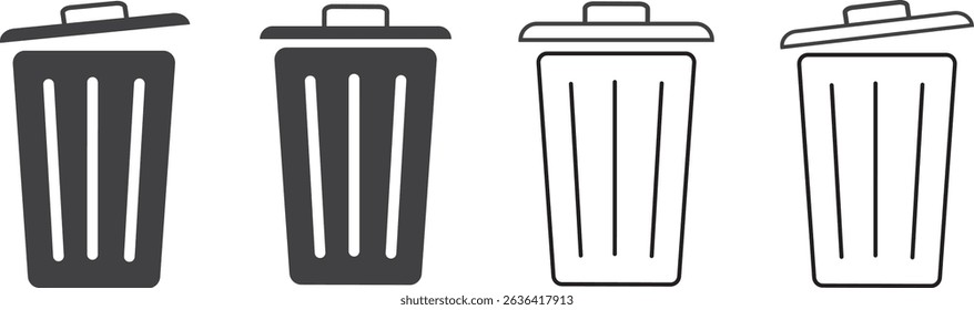 delete icons set vactor. trash can icon symbol, Vector isolated icons Recycle basket icon, vector illustration on transparent vactor,

