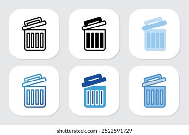 Iconos Borrar con varios estilos de diseño