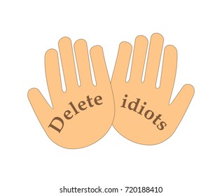 Delete idoits hand logo