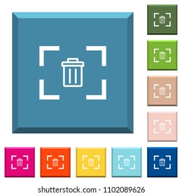 Delete image from camera white icons on edged square buttons in various trendy colors