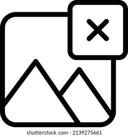 Delete Image Icon, Multimedia Sign And Symbol Isolated On White Background.