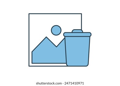 delete image icon. icon related to edit tool. suitable for web site, app, user interfaces, printable etc. flat line icon style. simple vector design editable