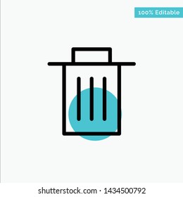 Delete, Interface, Trash, User turquoise highlight circle point Vector icon