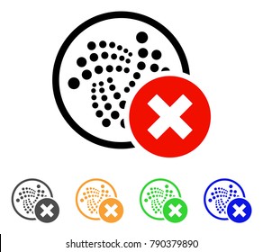 Delete Iota icon. Vector illustration style is a flat iconic delete iota symbol with grey, yellow, green, blue color variants. Designed for web and software interfaces.