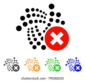 Delete Iota icon. Vector illustration style is a flat iconic delete iota symbol with gray, yellow, green, blue color versions. Designed for web and software interfaces.