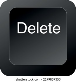 Delete key, button vector image