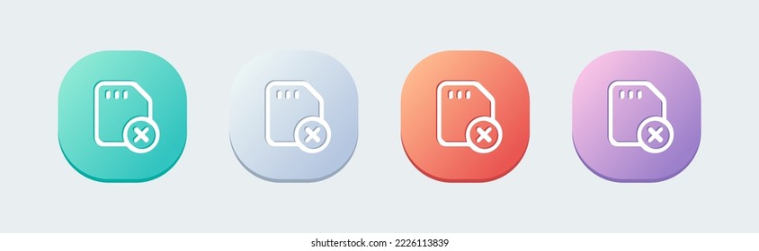 Delete line icon in flat design style. Remove signs vector illustration.