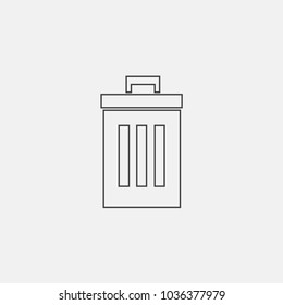 delete line Icon isolated on grey background for web site design, logo, app