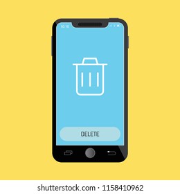 Delete Line Icon on Mobile Screen.