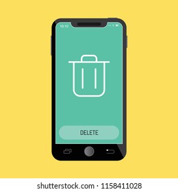 Delete Line Icon on Mobile Screen.