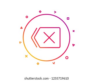 Delete line icon. Remove sign. Cancel or Close symbol. Gradient pattern line button. Remove icon design. Geometric shapes. Vector