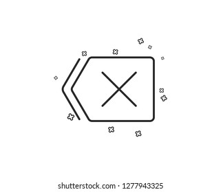 Delete line icon. Remove sign. Cancel or Close symbol. Geometric shapes. Random cross elements. Linear Remove icon design. Vector