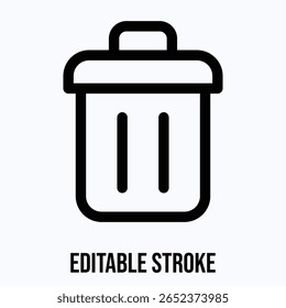 Excluir Ícone Linear Da Interface Do Usuário, Ícone De Traçado Editável De Vetor Isolado.