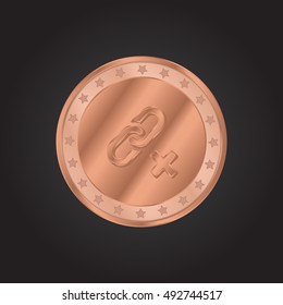 Delete Link embossed realistic bronze coin precious Icon / Logo Design