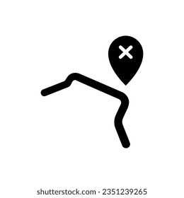 Delete location icon on white background