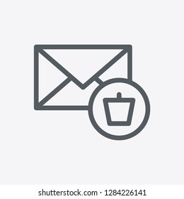 Delete mail icon isolated on background. E-mail symbol modern, simple, vector, icon for website design, mobile app, ui. Vector Illustration