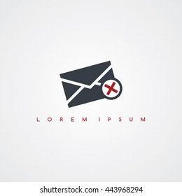 delete mail icon sign