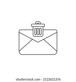delete mail, delete mail icon vector