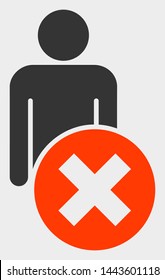 Delete Man vector icon. A flat illustration design of Delete Man icon on a white background.