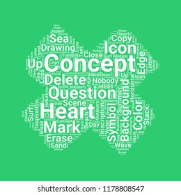 Delete mark word cloud vector design creative concept. Delete mark icon shape. Trendy vector word collection.