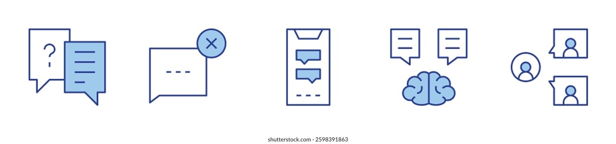 delete message, chat, inner chat. Chat Icon vector illustration. Line Duotone style. Editable stroke.