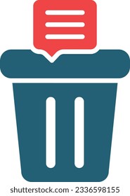 Delete Message Glyph Two Color Icon For Personal And Commercial Use.
