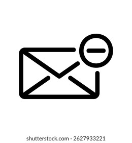 Delete Message Graphic Mail Envelope with a Subtraction Symbol
