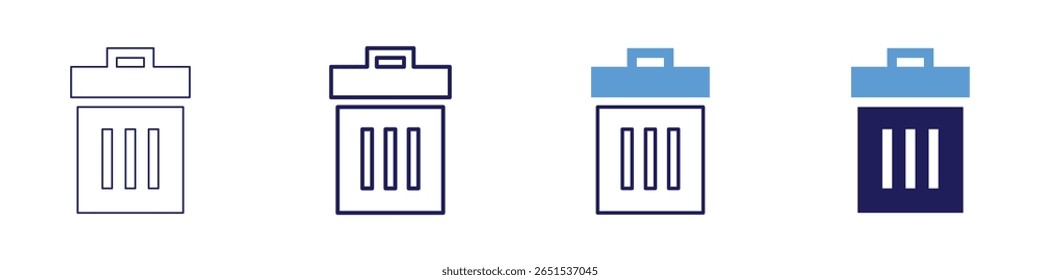 Delete message icon in 4 different styles. Thin Line, Line, Bold Line, Duotone. Duotone style. Editable stroke.