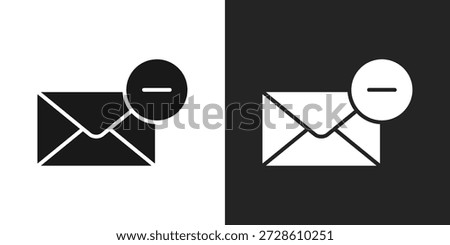Delete Message Icon In Black And White Glyph Style